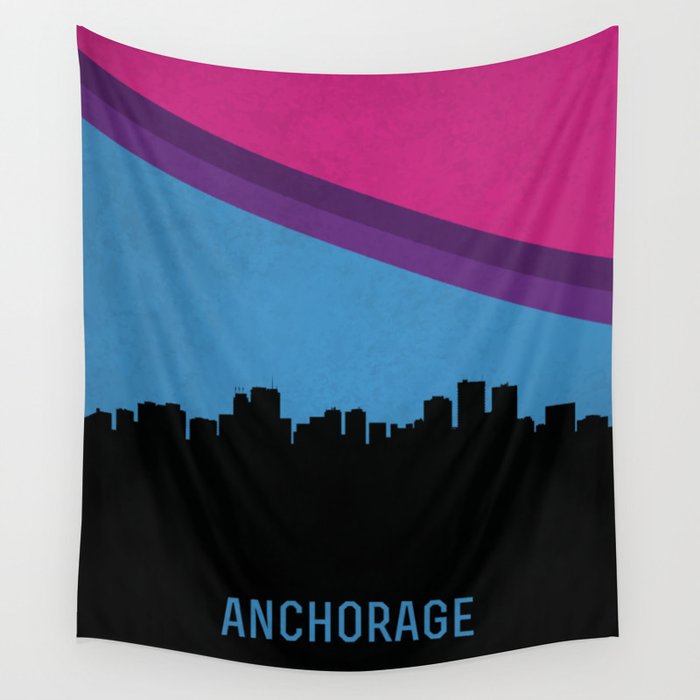 Anchorage Skyline Wall Tapestry