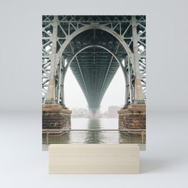 Under the Williamsburg 02 Mini Art Print | Eastriver, City, Newyorkcity, Unitedstates, Bridge, Williamsburgbridge, Urban, Ny, Water, Transportation 