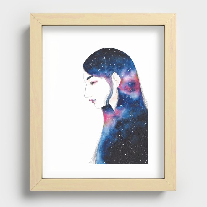 Space Girl Recessed Framed Print