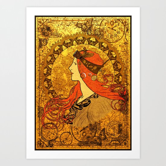 Steampunk Nouveau Art Print