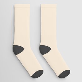 Creamy Off White Ivory Solid Color Pairs PPG Pita Bread PPG1089-1 - All One Single Shade Hue Colour Socks