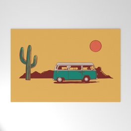 Desert Dachshund in Van with Saguaro Welcome Mat