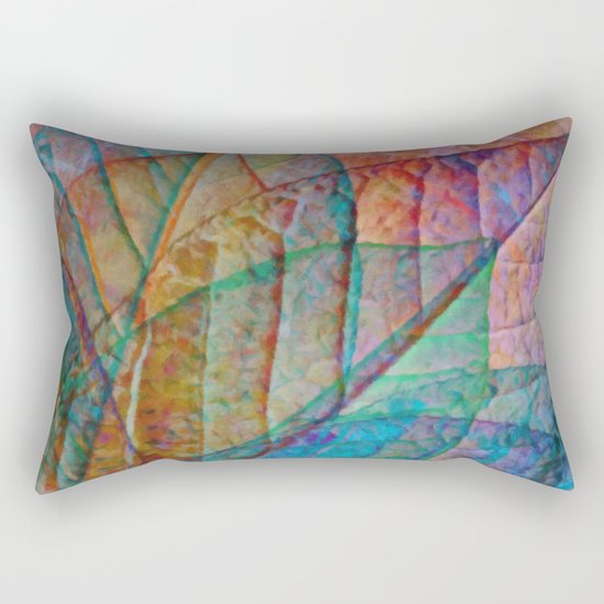 Rainbow Leaves Rectangular Pillow