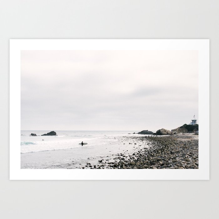 Waiting for the Wave - California Beach Surfer Art Print