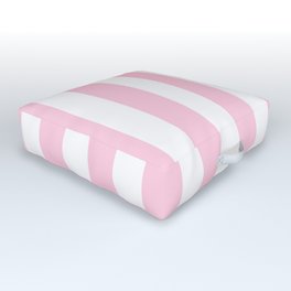 Pink & White Vertical Stripes Outdoor Floor Cushion