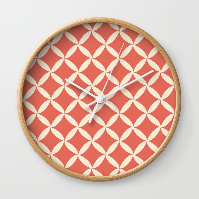 Rose flower of life mid century modern Wall Clock