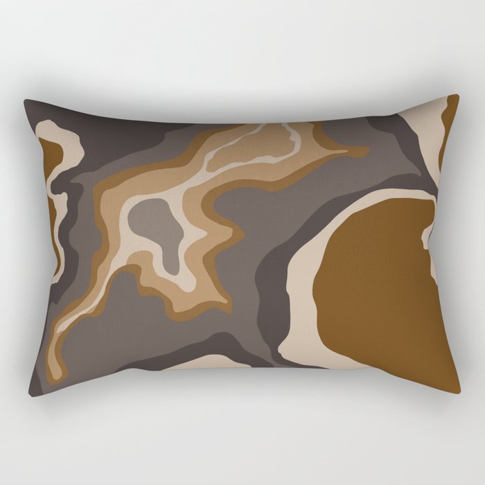 Moody Brown Swirl Rectangular Pillow