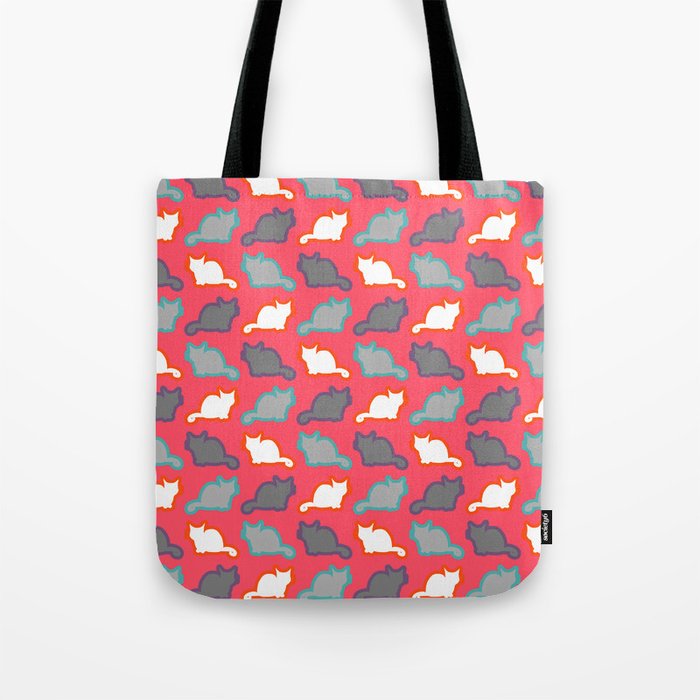 Cute cat pattern in pink Tote Bag