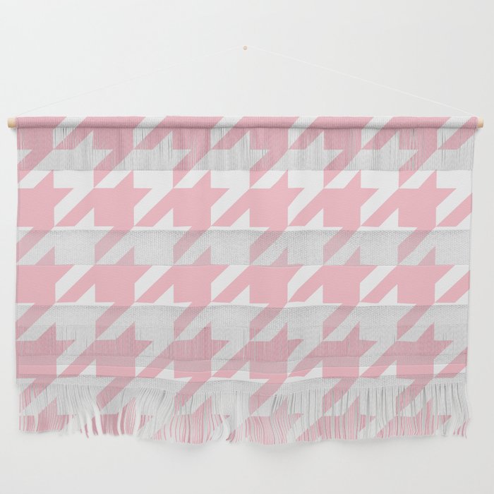 Big Pink Houndstooth Pattern Wall Hanging