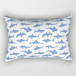 Sharks in Danube Blue Rectangular Pillow