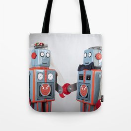 Two robots getting married Tote Bag