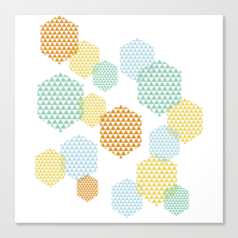 Retro Abstract Hexagon Pattern Canvas Print By Imagepixel Society6
