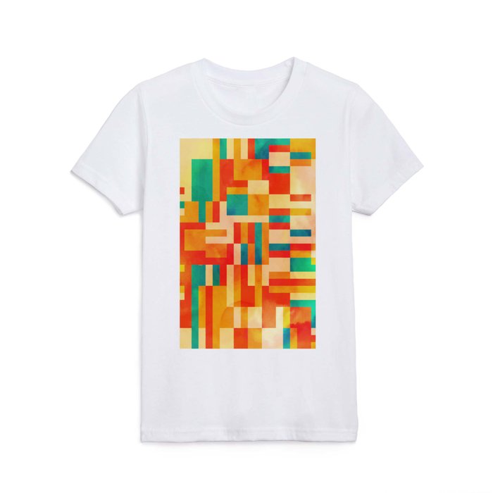 Retro Watercolor  Lines Abstract Collection Kids T Shirt