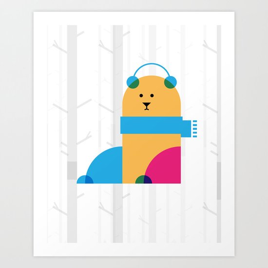 THE MISSING SCARF - Bear Art Print