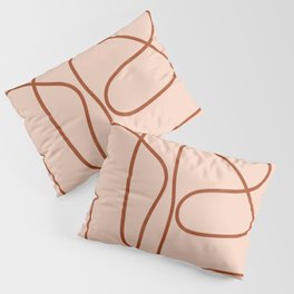 Abstract Terracotta Line Art Pillow Sham