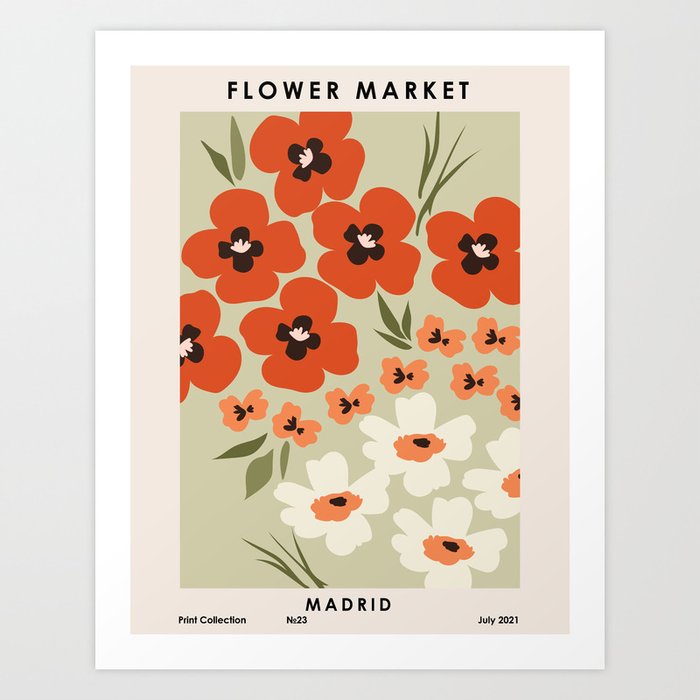 Flower market. Madrid Art Print by NKTN | Society6