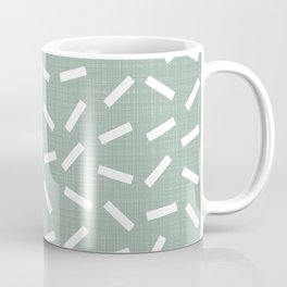 White Confetti on Textured Mint Green Background Mug
