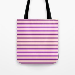 [ Thumbnail: Dark Violet & Bisque Colored Stripes/Lines Pattern Tote Bag ]