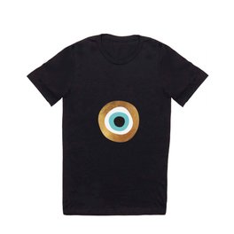 Gold Evil Eye 70s Bohemian Lucky Charm Nazar  T Shirt