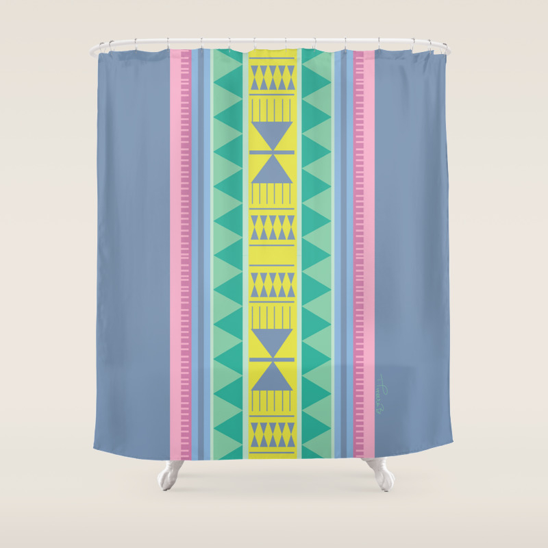 Aztec Bedouin Poppy Shower Curtain
