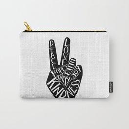Peace Sign Hand Carry-All Pouch