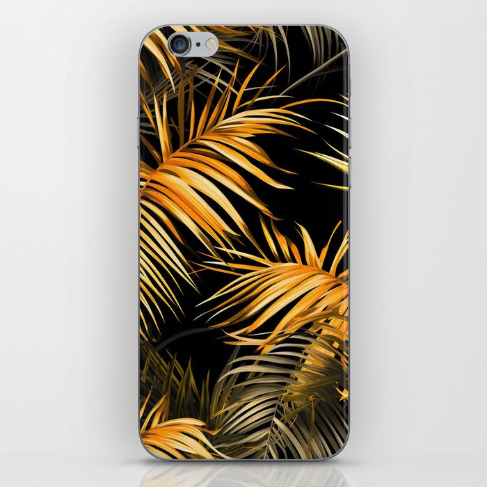Tropical golden palm leaves  iPhone Skin