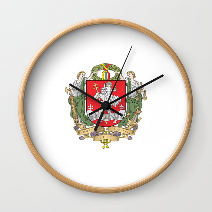 flag of vilnius Wall Clock