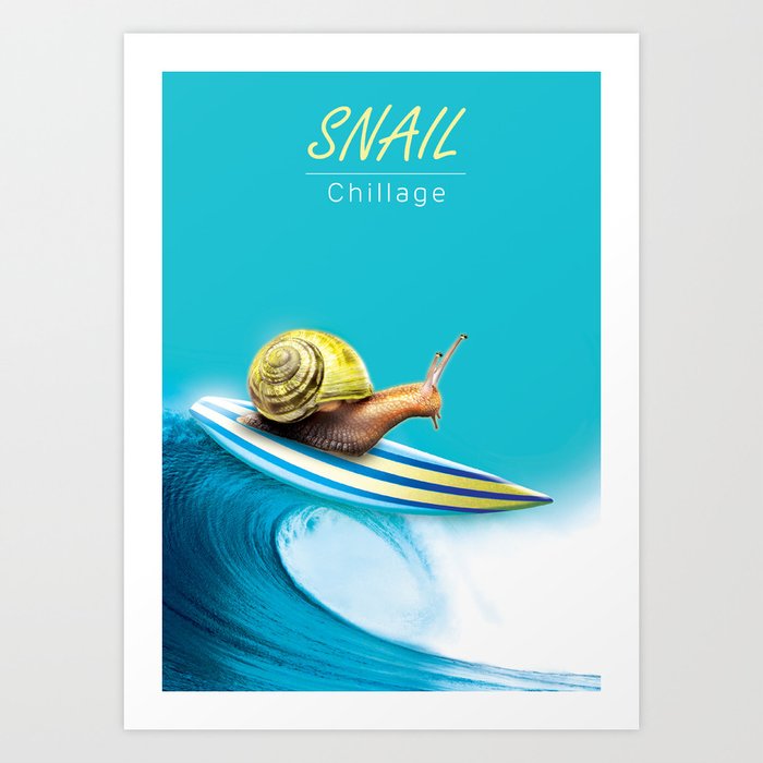 Snail Summer Chill Art Print
