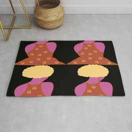 Woman At The Meadow Vintage Dark Style Pattern 26 Area & Throw Rug
