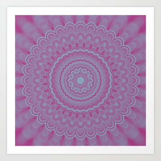 Geometric flower mandala Art Print