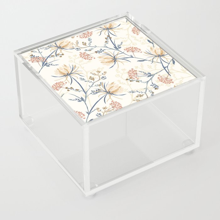Minimalist Cozy Soft Floral Garden  Acrylic Box