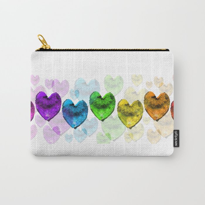 Colorful Happy Heart Art Healing Hearts Carry-All Pouch