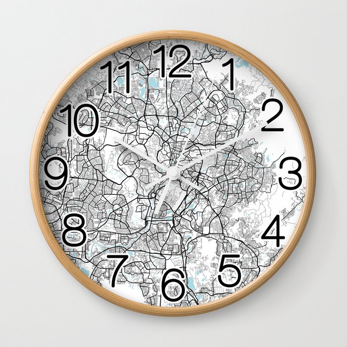 Kuala Lumpur City Map of Malaysia - Circle Wall Clock