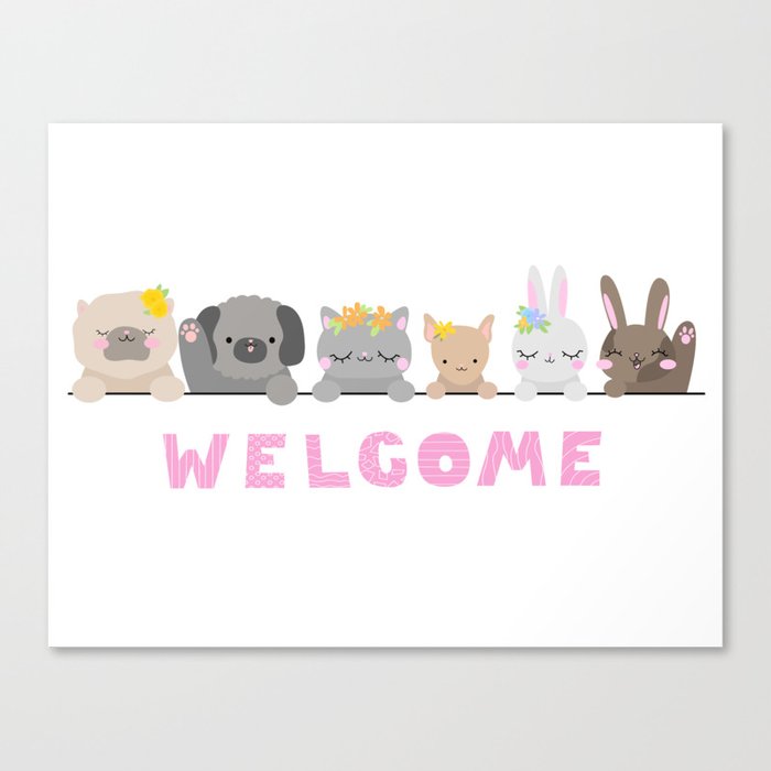 Welcome Pets Canvas Print