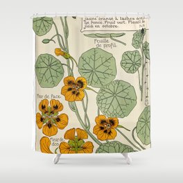 Maurice Verneuil - Capucine - botanical poster Shower Curtain