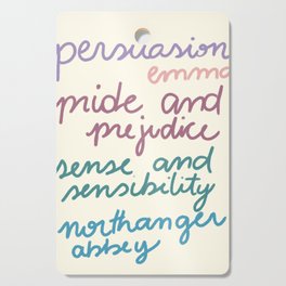 Austen Novels Cutting Board