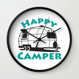 Happy Camper Airstream Wall Clock