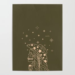 Love or Die Tryin' Rhinestone Cowgirl - Olive Green Poster