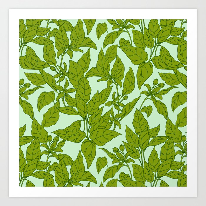 Minty Fresh Leaves Art Print