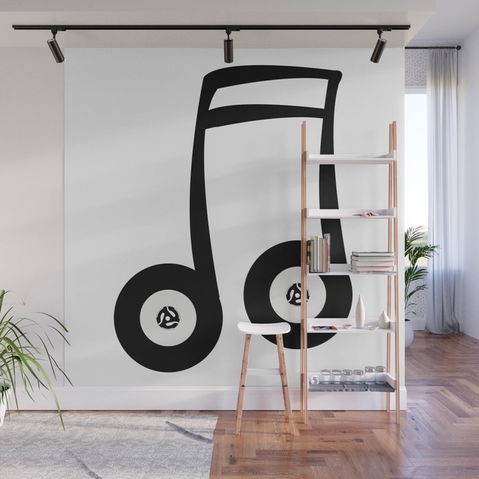 Records As A Musical Note Wall Mural
