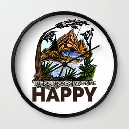 The Outdoors Make Me Happy Wall Clock