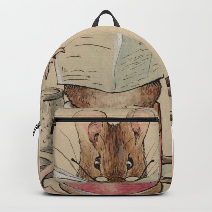 Cute little mouse reading a newspaper Backpack