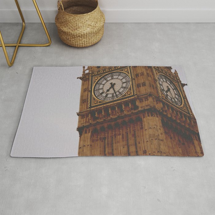 Great Britain Photography - Big Ben Under The Gray Sky Rug