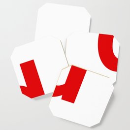 letter D (Red & White) Coaster