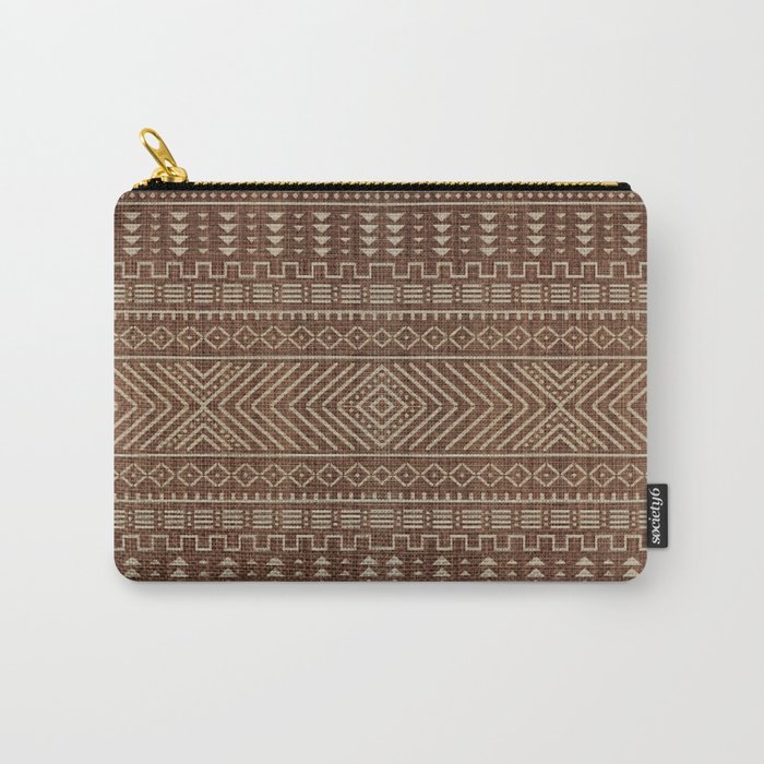 Sands of Serenity: Traditional Geometric Elegance in Neutral Moroccan Tones Carry-All Pouch
