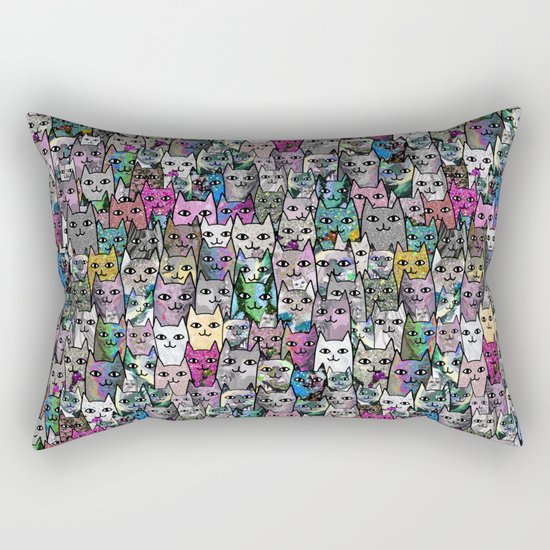 Gemstone Cats CYMK Rectangular Pillow