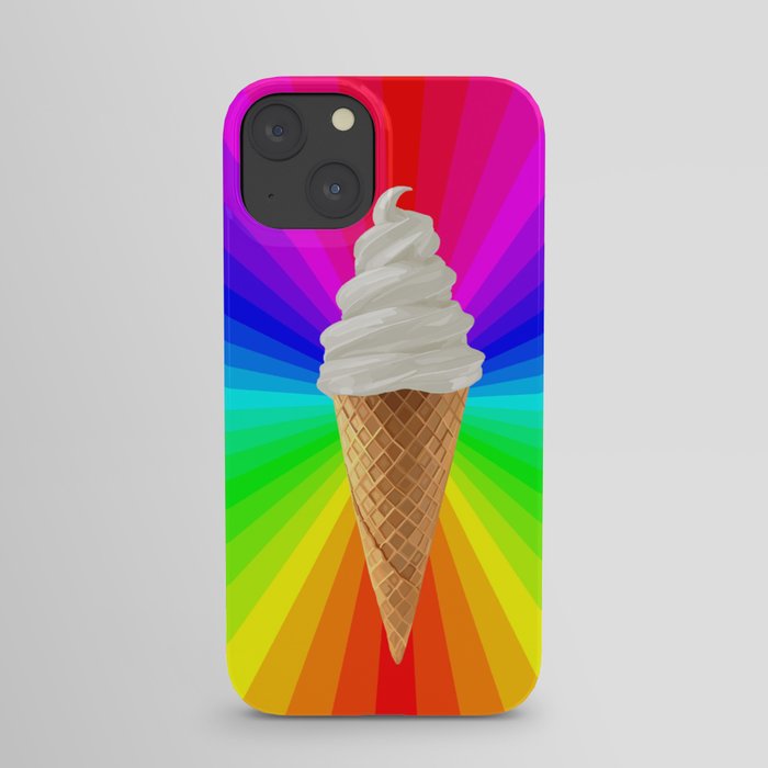 Rainbow Vanilla Ice Cream Cone iPhone Case