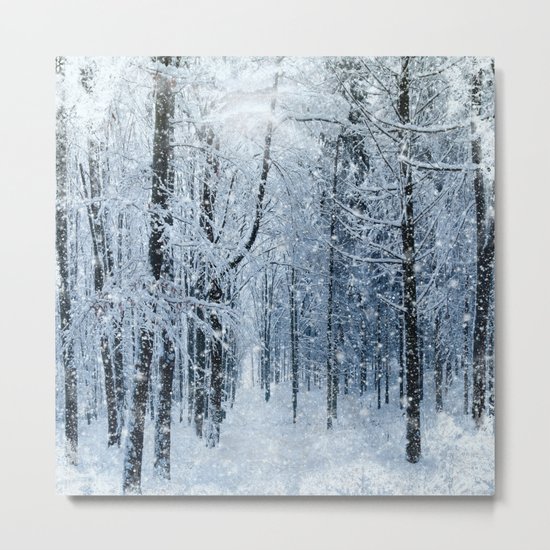 Winter wonderland scenery forest Metal Print