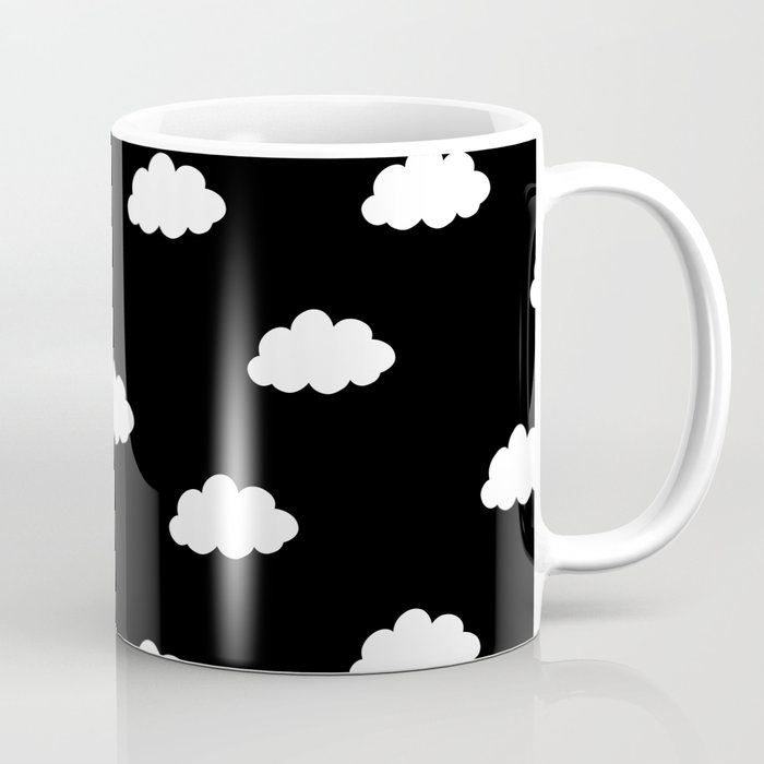 White clouds in black background Coffee Mug