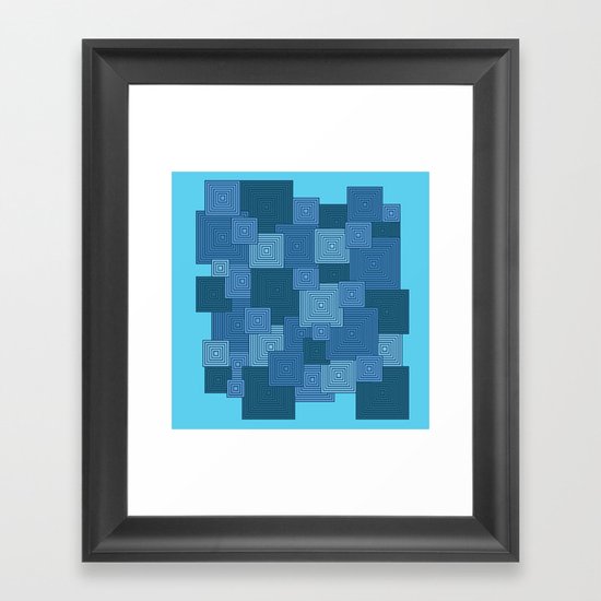 Blue Platformer Framed Art Print